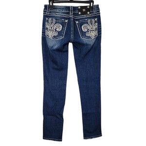 Miss Me Jeans Low Rise Skinny Jeans Embellished Pockets Size 27 JP5109SK-2 GUC